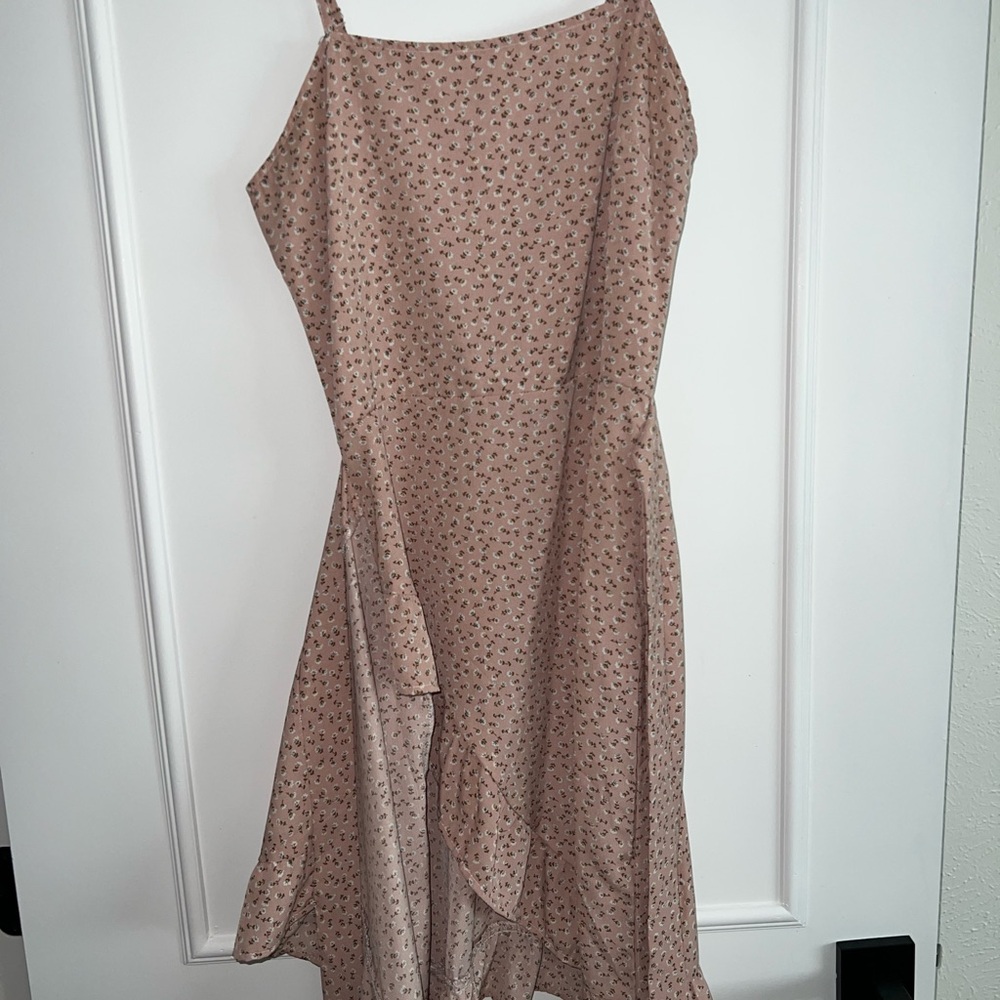 SHEIN Pink Asymmetrical Sundress Spaghetti Strap
